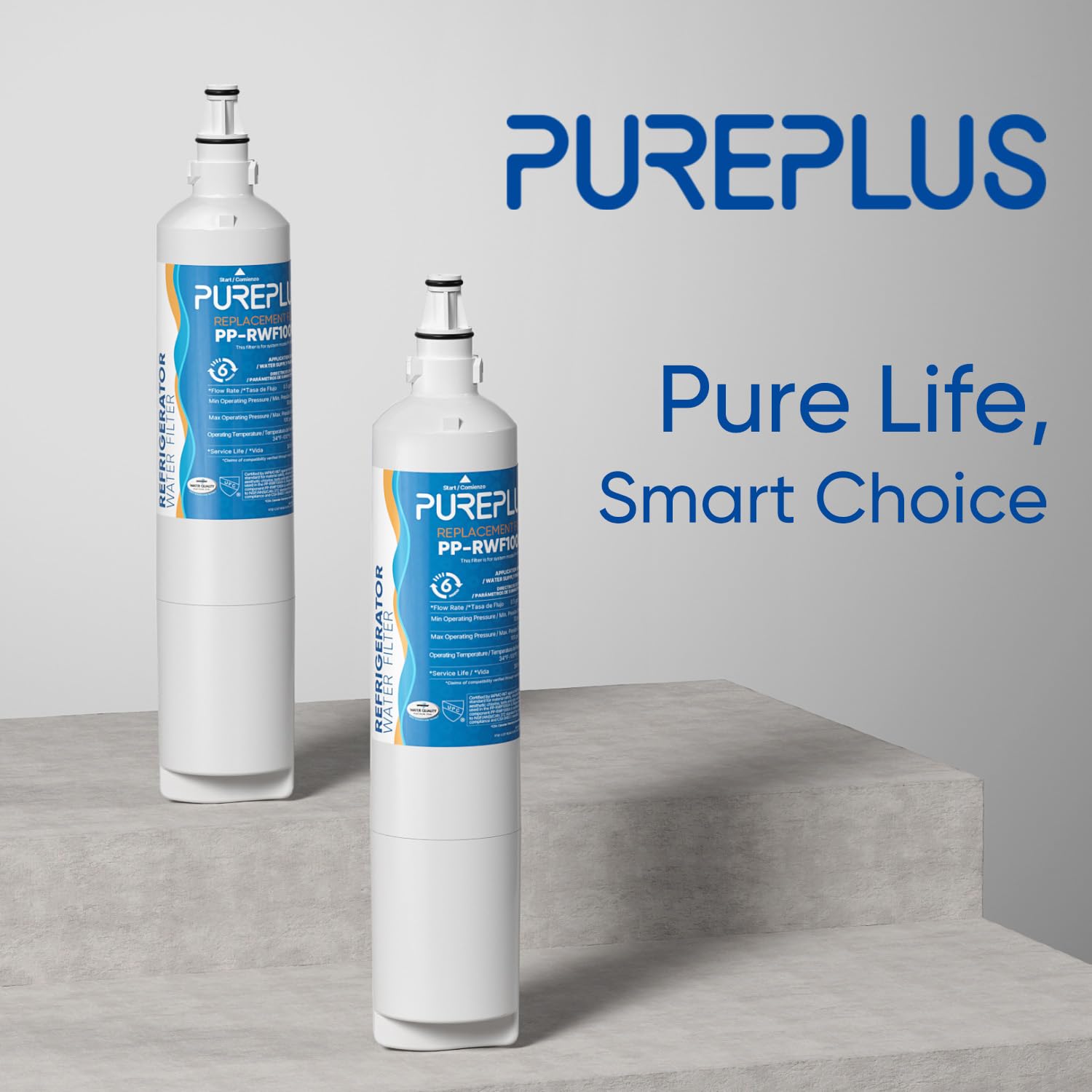 PUREPLUS 5231JA2006A 9990 Ricambio per LG LT600P, kenmore 9990, 5231JA2006B, KENMORECLEAR 46-9990, R-9990, FML-2, RWF1000A, LSC27931ST, LFX25960ST Filtro acqua frigorifero, 3 Confezione