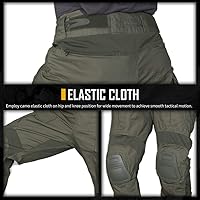 Vista 4 de IDOGEAR Pantalones de combate G3 Camo Pantalones con rodilleras Pantalones tácticos para hombre, múltiples bolsillos con gancho y bucle ajustador