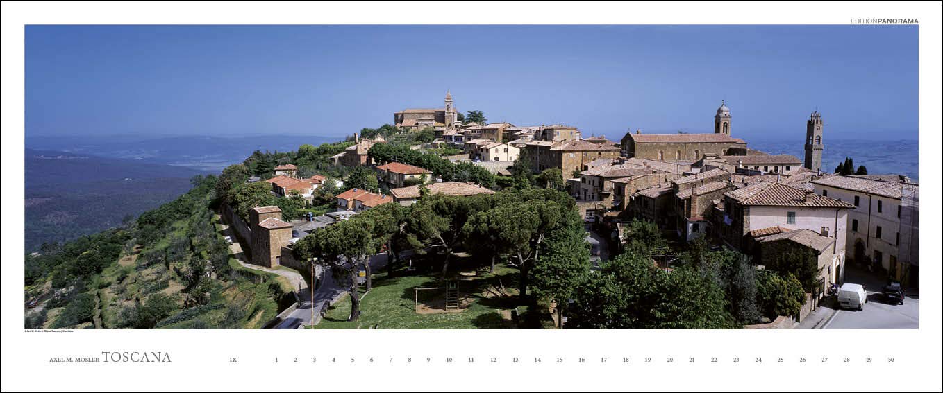 Toscana: Immerwährender Panorama-Kalender in 1,15 Meter Breite