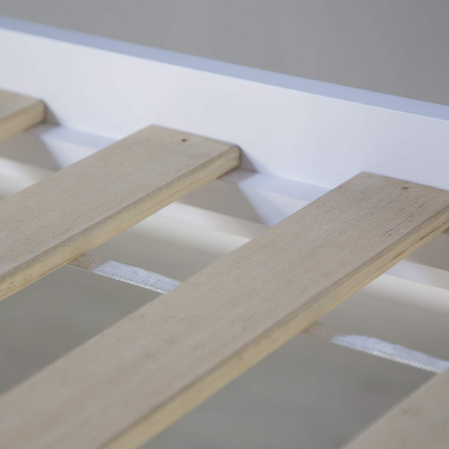 Homestyle4u Hochbett 90x200 Weiß Grau - Kinderbett Kiefer mit Treppe | Massives Stockbett aus Holz für Jungen & Mädchen, stabiles Etagenbett inklusive Rausfallschutz & Leiter wechselseitig
