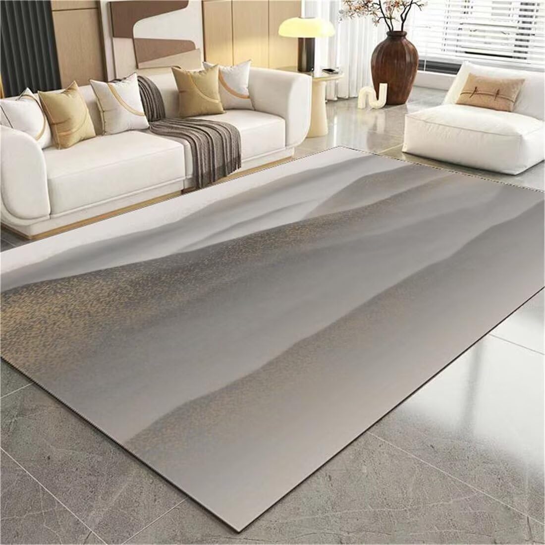 Tapis motif naturel brumeux decoration d'etude et de salon moderne