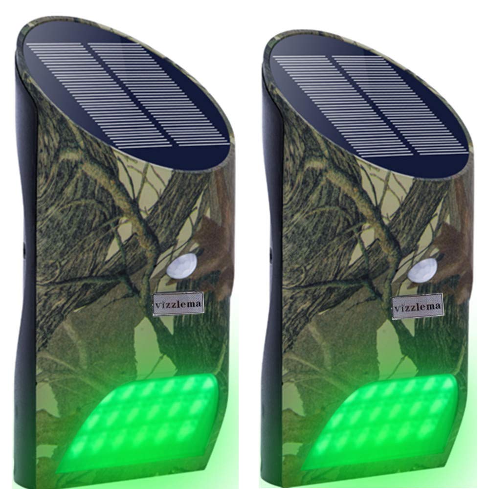 Feeder Hog Vizzlema Outdoor Solar Feeder Light for Hunting with Motion Sensor and Green Light (Pack of 2)