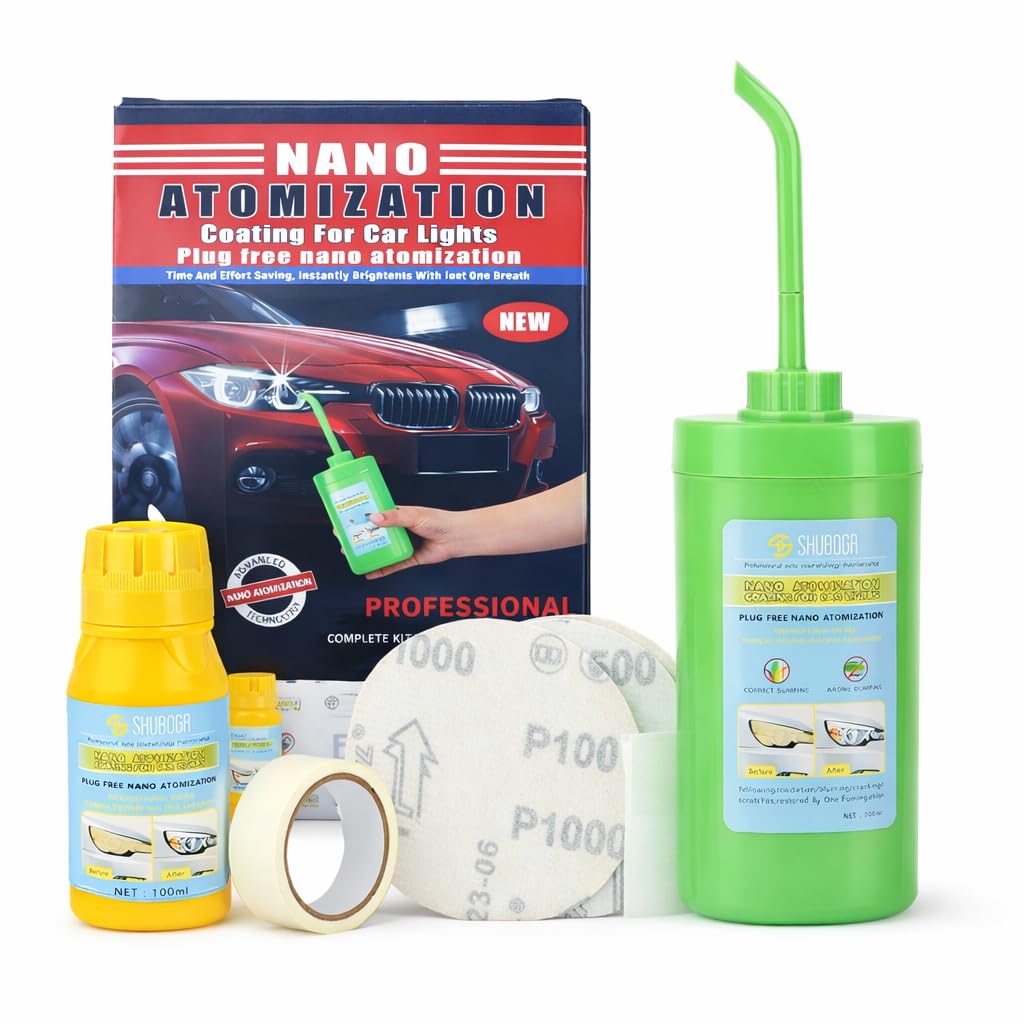 9UP® Pack Of 1Pc Car Headlight Polishing Kit | Premium Car Headlight Cleaner for Yellowing, Oxidation, Scratches | Atomization Car Coating for Scratch Repair | Car Headlight Cleaner Repair Set (100ml)