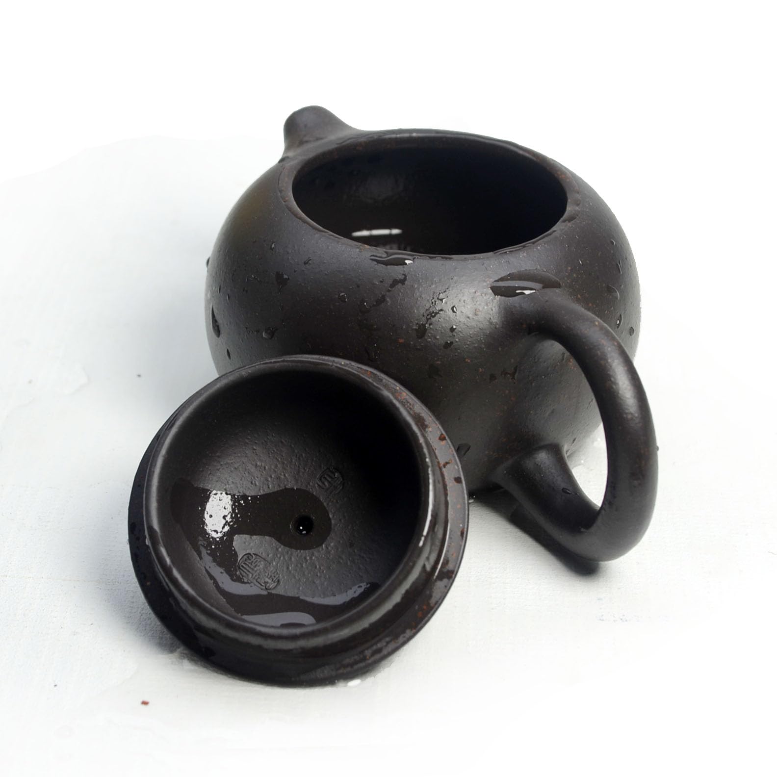 Tetera china Yixing auténtica arena negra Heijingang té Xishi ollas con bolsa de cuerda (s mini)
