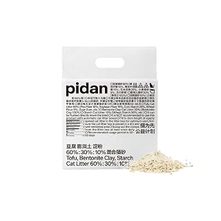 pidan Mix Cat Litter,Tofu Cat Litter with Bentonite Starch 60%:30%:10%,Absorbent and Fast Drying,Flushable,Selected Quality Pea Dregs,5-Fold Water Absorption,Strong Clumping (Upgraded-5.3lb×1bag) - Amazon product rated Grade A
