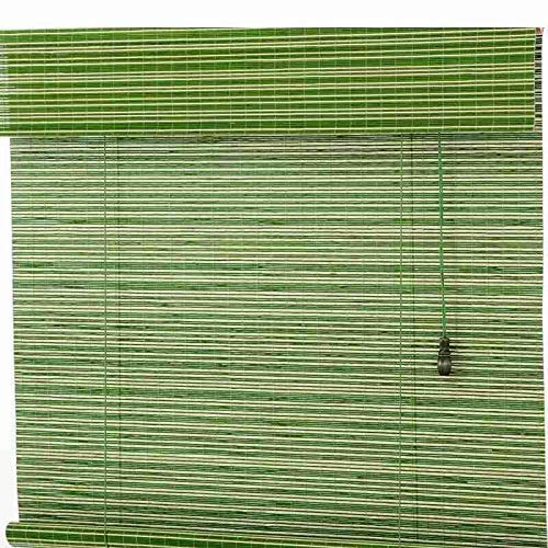 Estor enrollable de bambú verde de 120 x 220 cm, cortinas romanas opacas naturales para decoración de interiores y privacidad, pantalla transpirable para sala de té y oficina, tamaño personalizado,