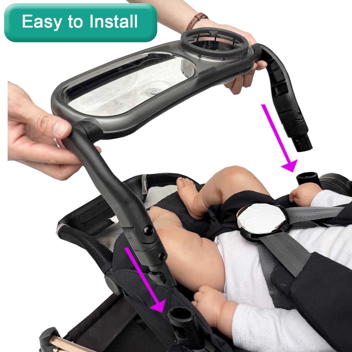Cybex Mios Priam e-Priam Wózek Food Tray Kompatybilny z wózkiem Akcesoria do wózka Quick Installation Składany z wózkiem Łatwy dostęp | Idealny towarzysz podróży dla Mios & Priam