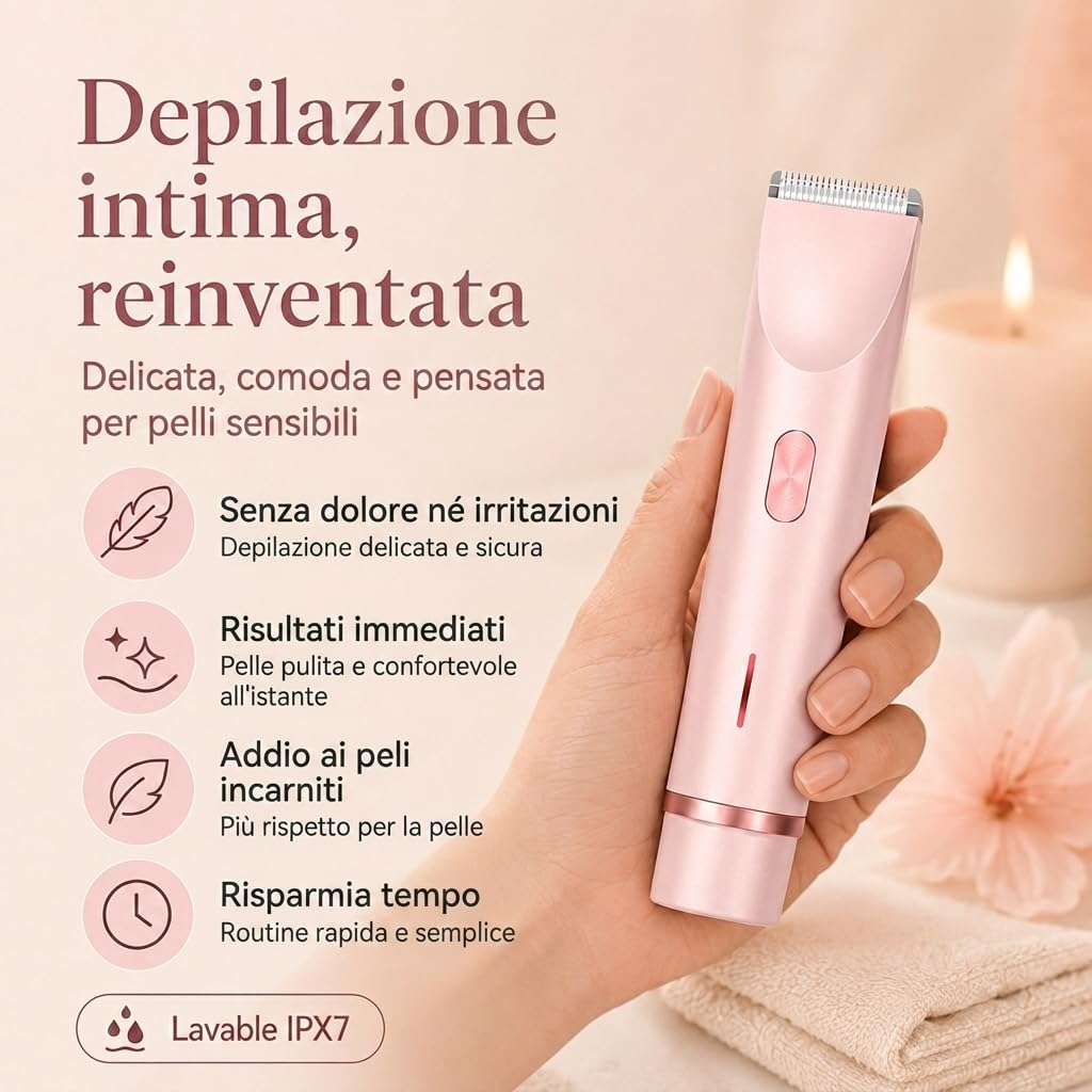 Shavea Rasoio Donna Impermeabile, Testina Precisa Per Bikini Corpo Ascelle (Blu)