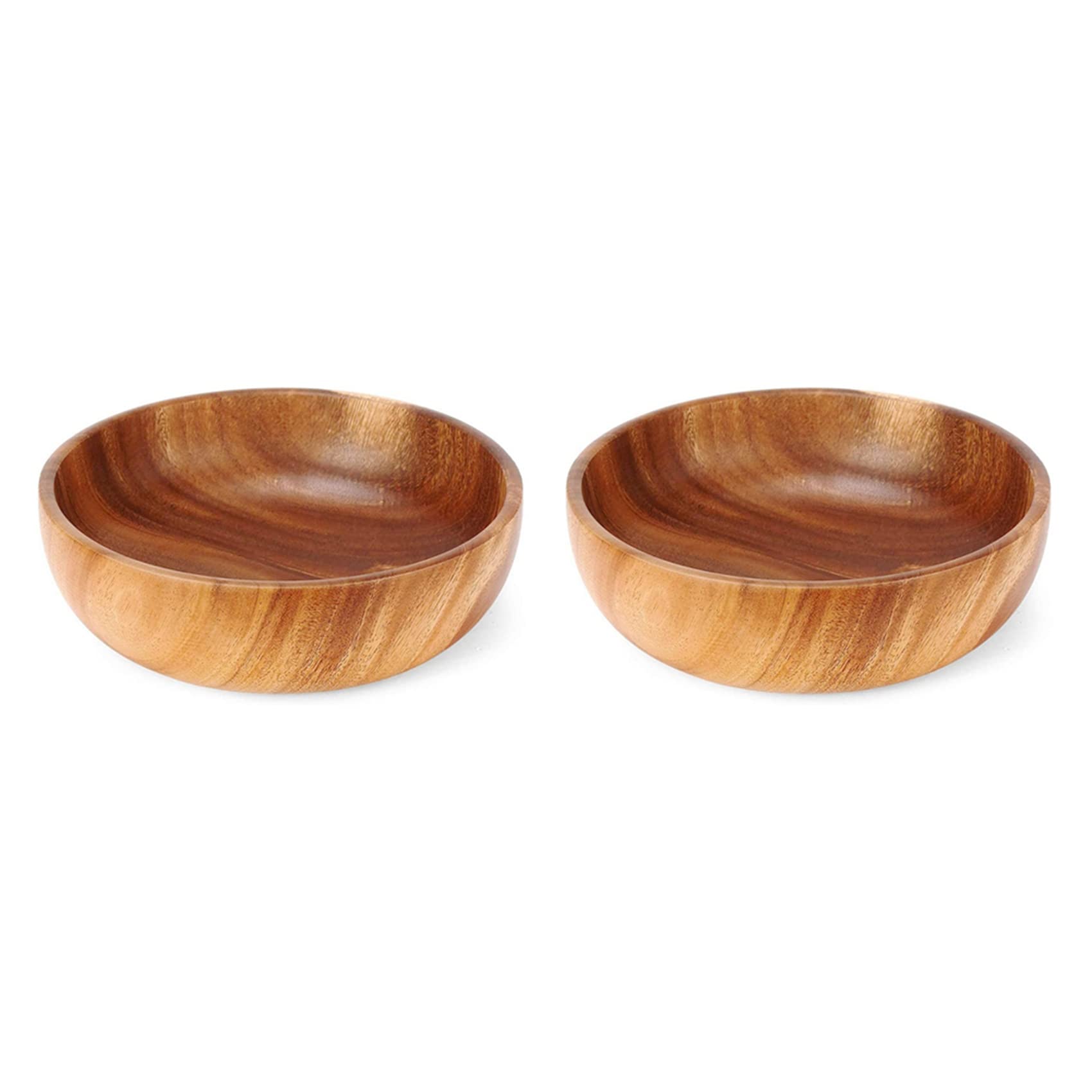 2X Cuenco de Madera de 9,5 Pulgadas, Ensaladera de Madera, Cuenco de Madera Grande para Comida, Frutas, Ensaladas Y Decoración