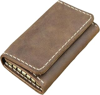YYDPYZBD Cartera para Mujer Hombres Soporte De Llave Cuero Billetera Bacina La Tecla del Organizador Tecla-809 Marrón Claro