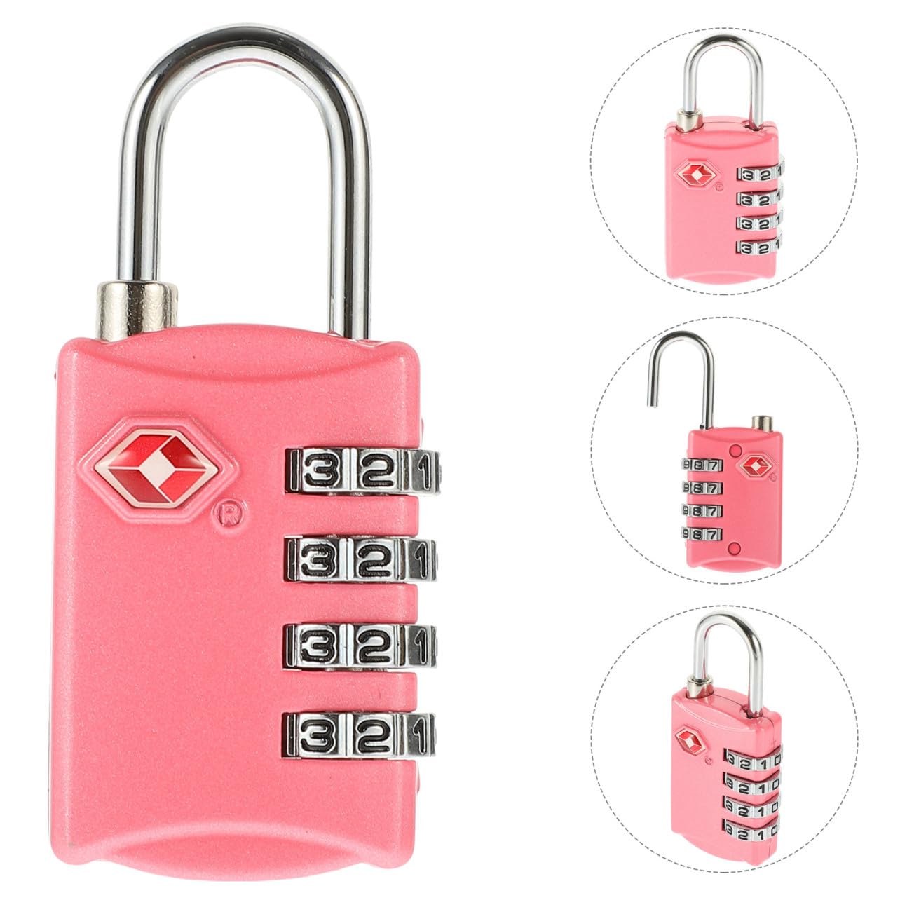 Mobestech Lucchetti Per Bagagli Approvati Da 3 Pezzi Custodia Con Lucchetto A Combinazione Per Viaggi 4 Password Antifurto Viaggio