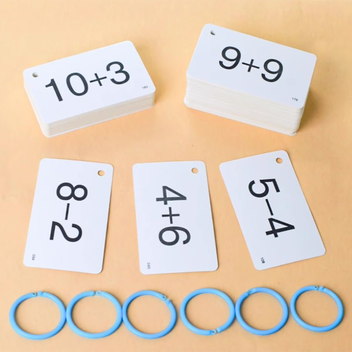 Tarjetas de Memoria numéricas, Tarjetas de matemáticas con Anillos, Suma y resta hasta 100 for Profesores de Aula y educación en casa.(Add+Sub Within 10/20/50/100)