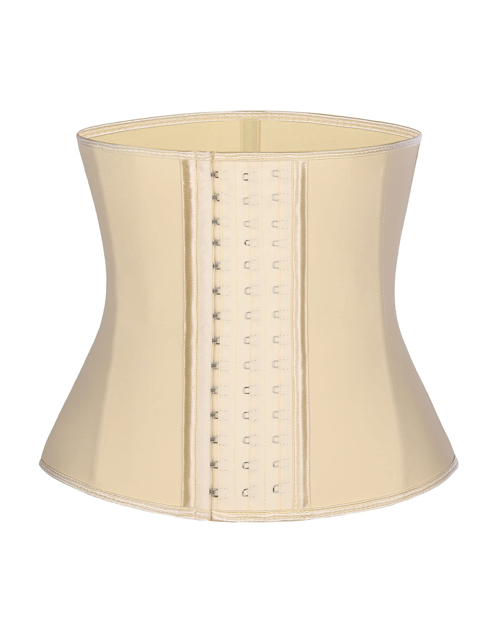 FeelinGirl Faja para Gimnasio Látex Corsé de Entrenamiento para Mujer Faja Lumbar Fitness y Ejercicio 9 Aceros Deshuesados con Ganchos