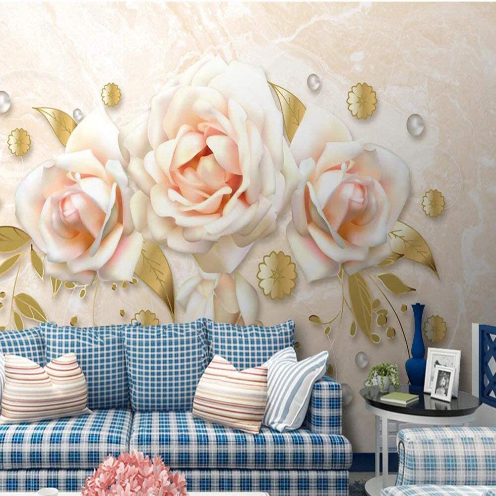 Mármol De Mariposa Rosa Dorado 3D Mural Wallpaper, Papel Pintado Autoadhesivo Extraíble Decoración De Pared Para Restaurante Hoteles Sala De Estar Moderna Decoración Del Hogar Carteles De Pared Arte