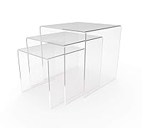 Vista 54 de FixtureDisplays® Seven Riser Combo de 2", 3", 4", 5", 6", 7", 8", cubo de 3 caras, pedestal de plexiglás negro Lucite, accesorios de exhibición
