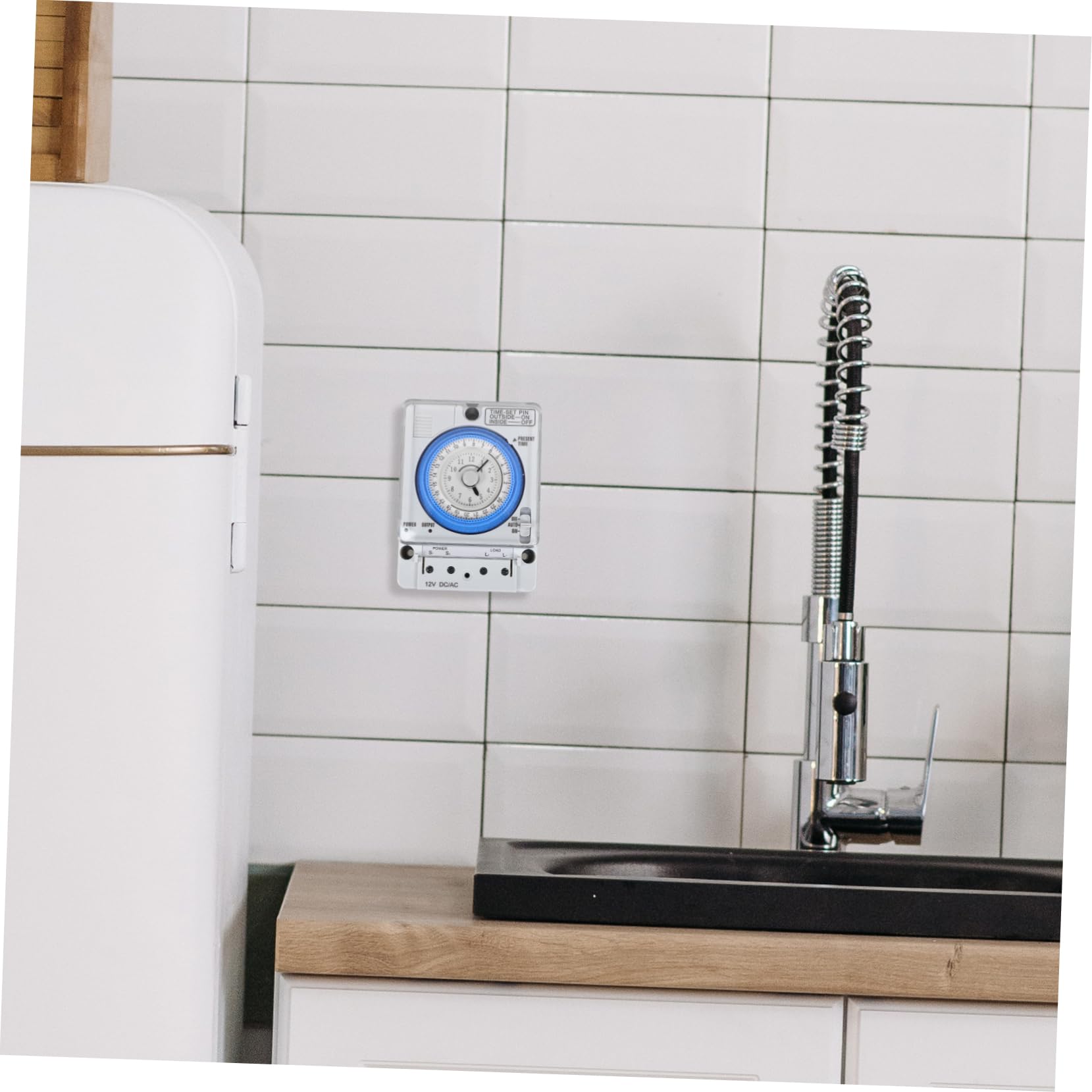 Garneck Temporizador Mecánico de Cocina Analógico 12vac/DC, Portátil y Fácil de Usar, Temporizador de Cuenta Regresiva para Control Preciso en Cocinas y Espacios Interiores, Dispositivo