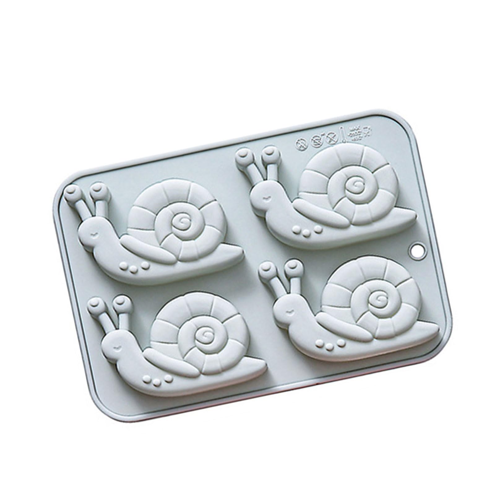 LXJLXD 4 Cavities Snail Shaped Silicone Molds Dishwasher Oven Safe Silicone Cake for Making Chocolate Jelly Desserts Ice Whelk Elastomer Cast