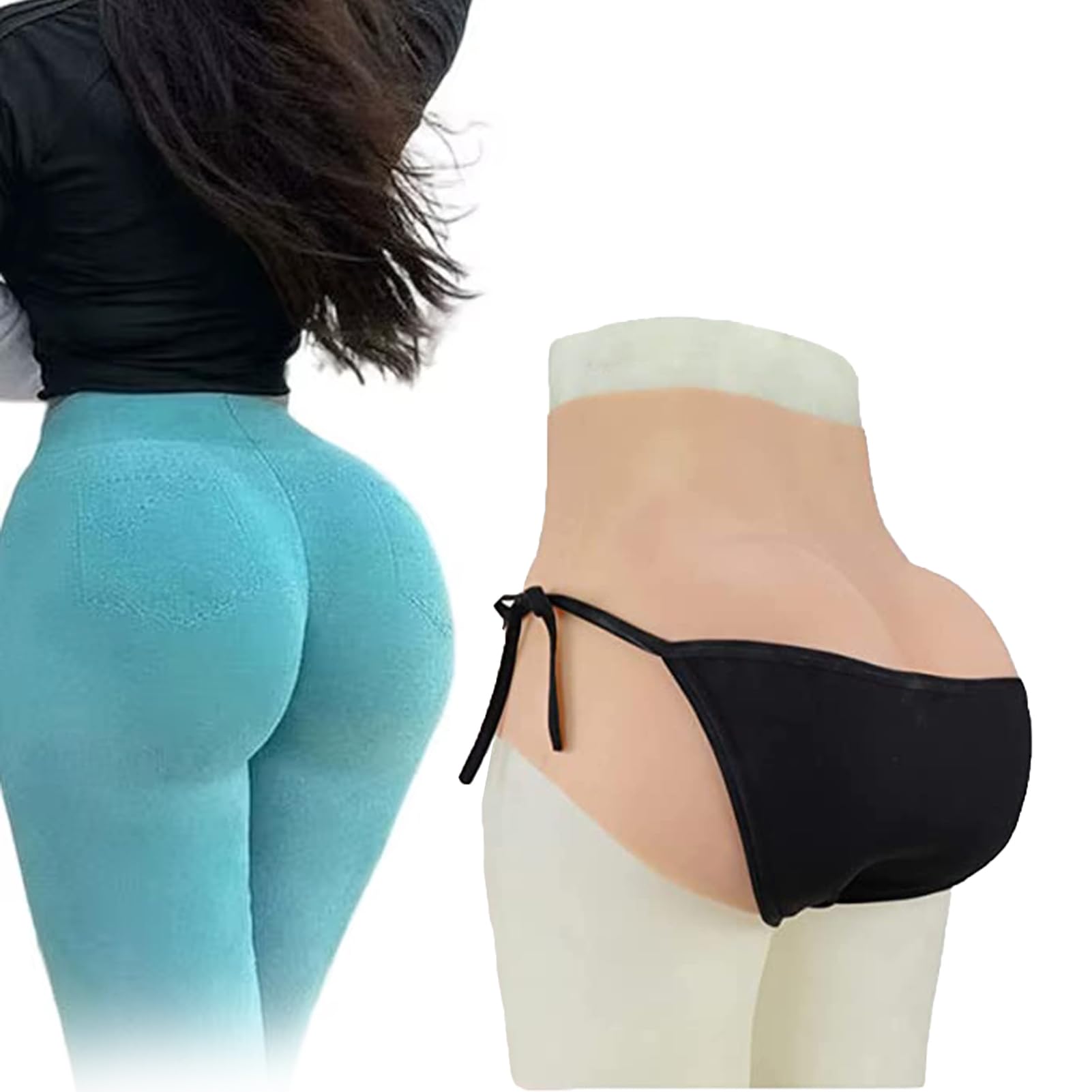 Culotte Triangulaire Taille Haute en Silicone Rehausseur De Fesses Épaississement 1,2 cm Slip pour Hommes sous-Vêtements Modelants pour Le Corps pour Cosplay Féminin