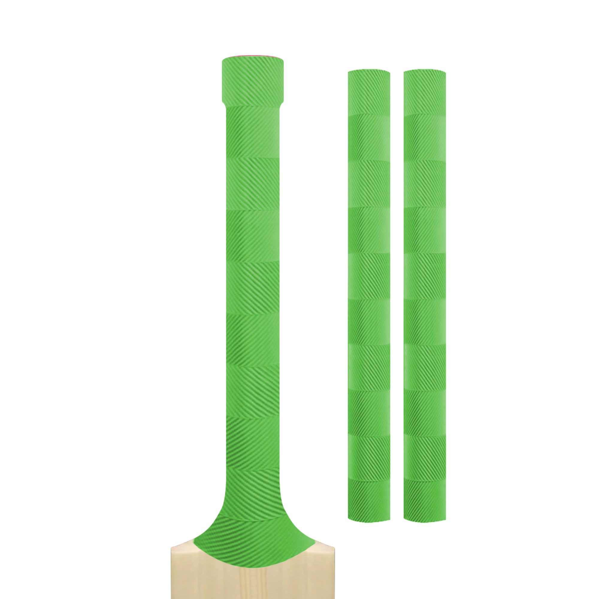 Cricket Bat Grips – Premium Rubber Cricket Bat Grip Tape for Maximum Hold & Shock Absorption | 4 Styles | Multi-Color | Pack of 2| Durable Bat Grips Cricket (2, Green, Chevron)