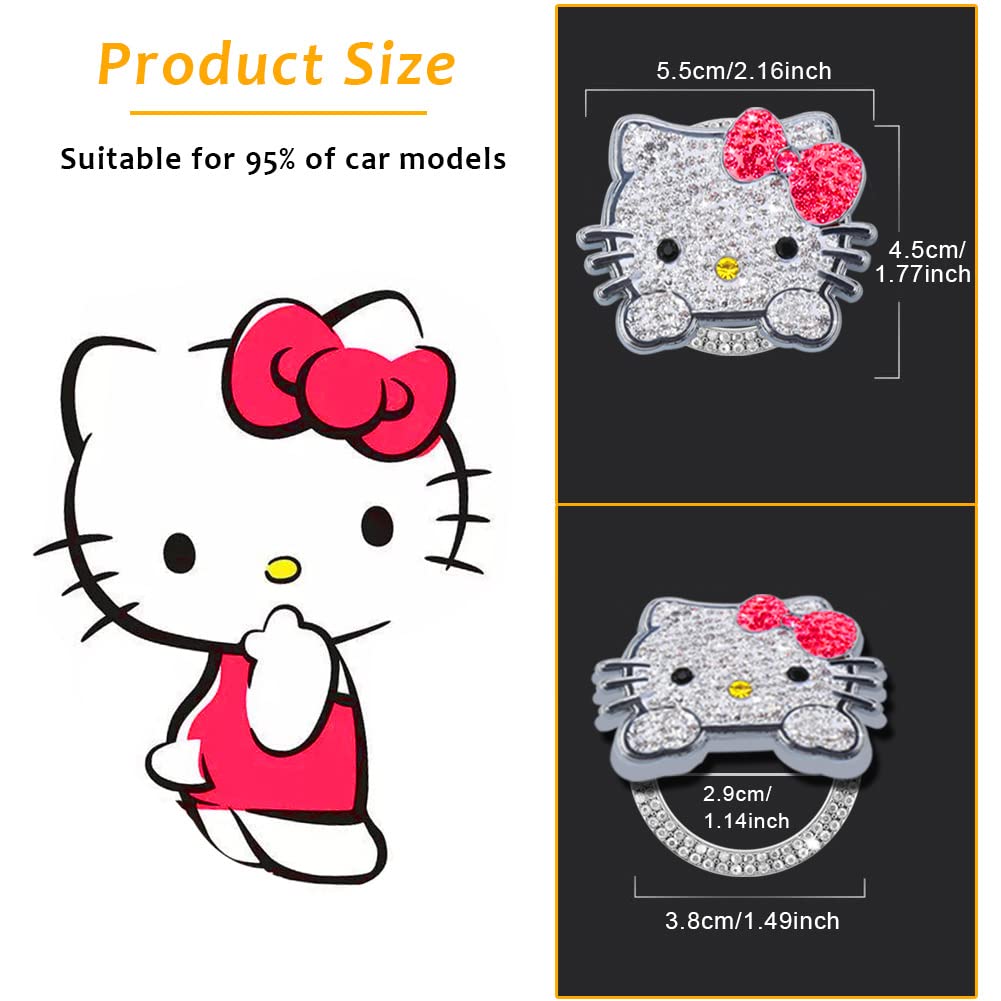 Amazon.co.jp: YOLRIND 車のプッシュスタートボタンカバー、かわいい猫