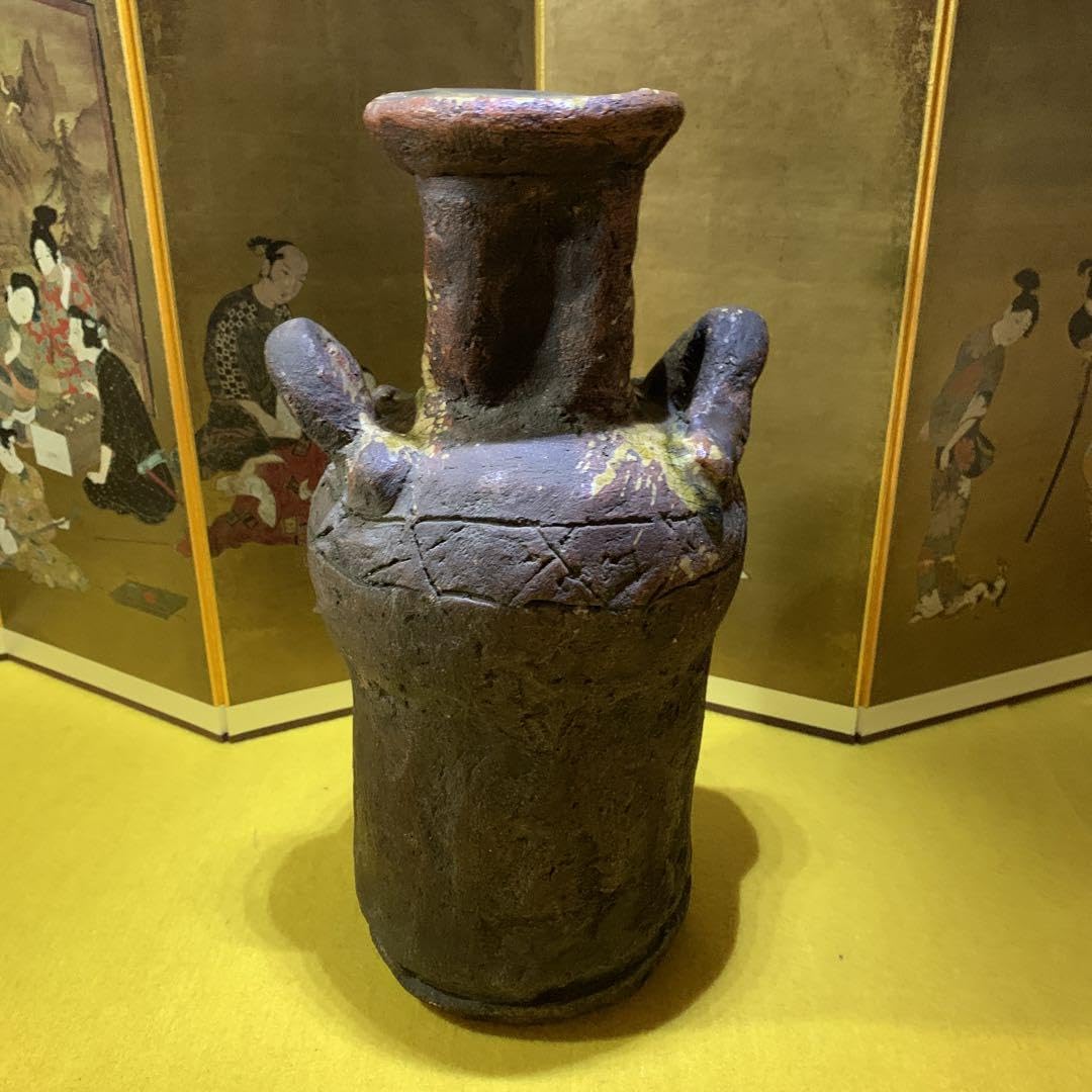 古備前 備前焼 仁堂窯 大森輝彦 江戸時代 備前焼  備前緋襷花入 希少 古備前 備前焼 仁堂窯 大森輝彦 江戸時代 備前焼 備前緋襷花入