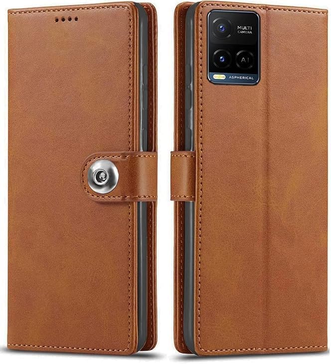 KDM Ultimate Leather Finish Flip Cover for Vivo Y33s/ Y21T/ Y21s/ Y21A