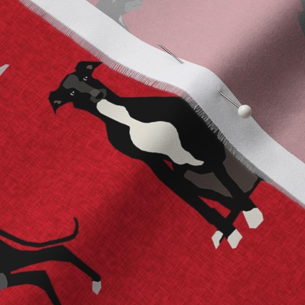 Spoonflower Fabric - Greyhound Black Pet Quilt Coordinate Nursery Dogs Greyhounds Portrait Printed on Organic Cotton Sateen Fabric by The Yard - Sewing Quilting Apparel Home Decor