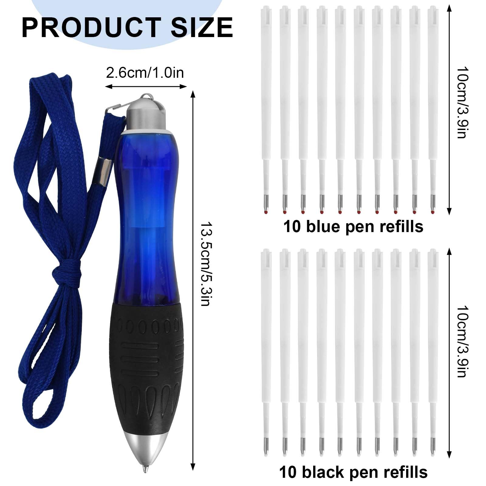 Lunaanda Wide Grip Pens, 3 Pcs Big Fat Pens, With 20 Refills