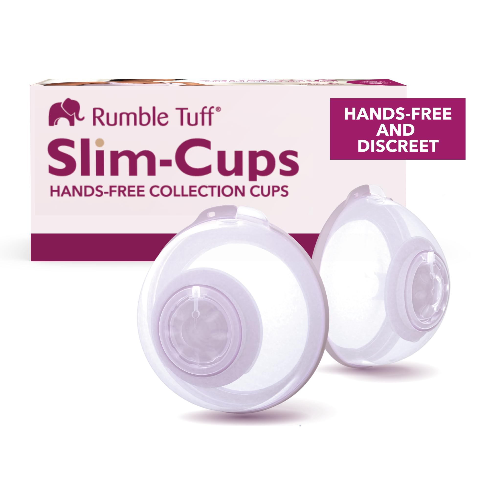 Rumble Tuff - Slim Cups - Vasos de colección manos libres para bebés y madres que amamantan | Funciona con la mayoría de extractores de leche eléctricos (19 mm y 21 mm)