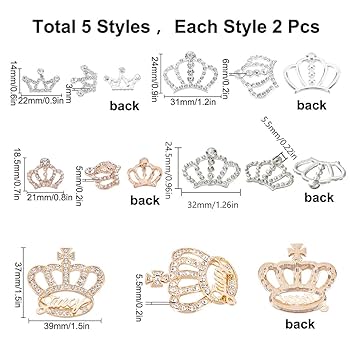 手の形状チャーム 王冠デザイン 赤いストーン付き 楽天市場】チャーム 王冠 小 13mm ゴールド 2個 2ヶ 約1.3cm