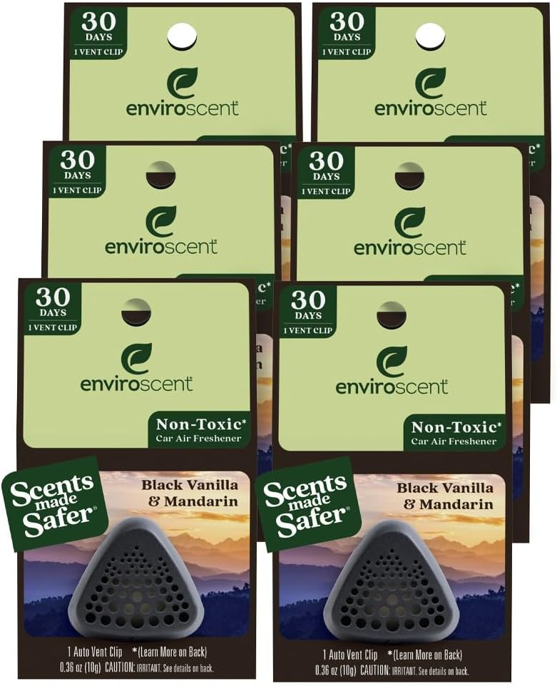 Enviroscent Non-Toxic* Car Vent Clip, Single-Use Auto Air Freshener, 6 Pack