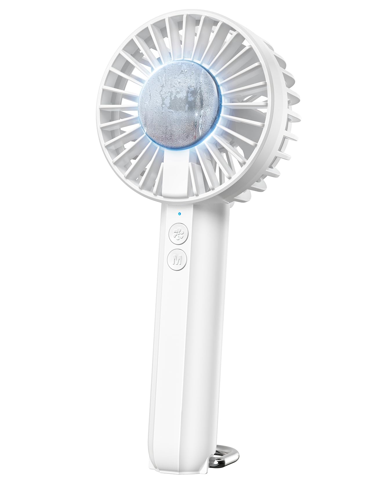 【ペルチェ素子・瞬間冷却】Lamicall ハンディファン 冷却プレート搭載 : 携帯扇風機 冷感プレート 手持ち ミニ扇風機 モバイル 3段階風力調節 2000mAh 長時間稼働 強力 持ち運び Type-C 充電式 小型 軽量 卓上 カラビナ付き ホワイト