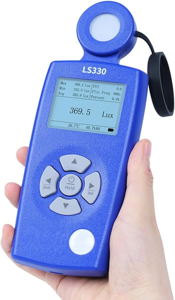 色の温度検証とCRIテストに適したフリッカー分析機能を備えた高度なイルミネンステスター