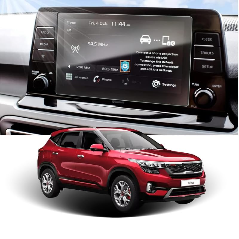 Image of Car Screen Protector for Kia Seltos |2019 - Running| - 8 Inch, Anti-Scratch, Easy Installation, Clear Touchscreen Guard, Infotainment System Protection (Not a Tempered Glass)