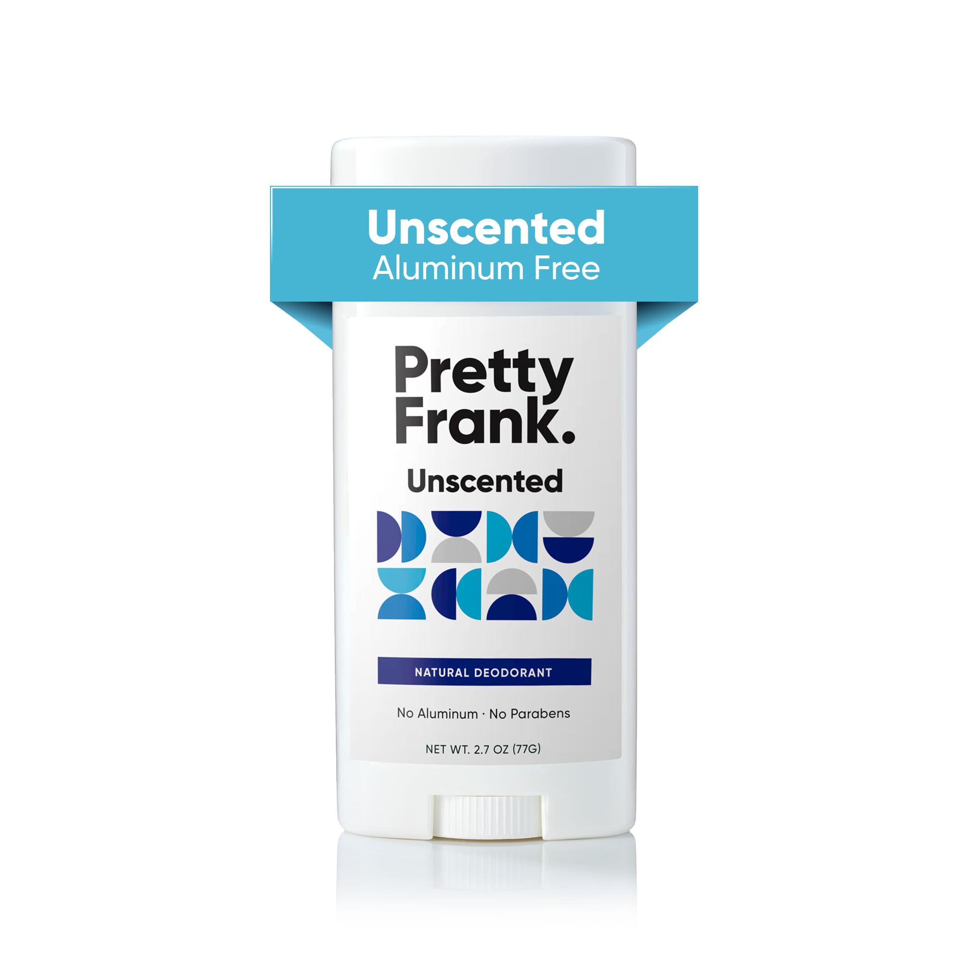 Pretty Frank Natural Aluminum-Free Deodorant Stick, Unscented (1-Pack) | All-Day Odor Control for Women & Men | Effective, Skin Soothing Formula with