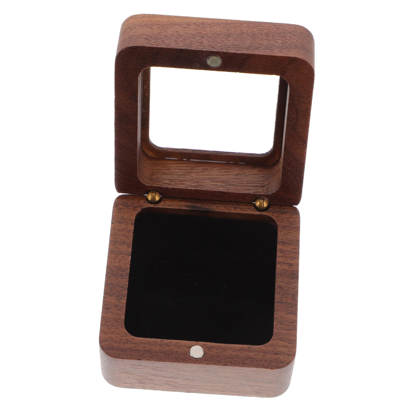 ABOOFAN 4pièces Boîte Bois Pour Bague De Fiançailles Support Élégant Pour Cérémonie De Mariage Organisateur De Bijoux Design Compact