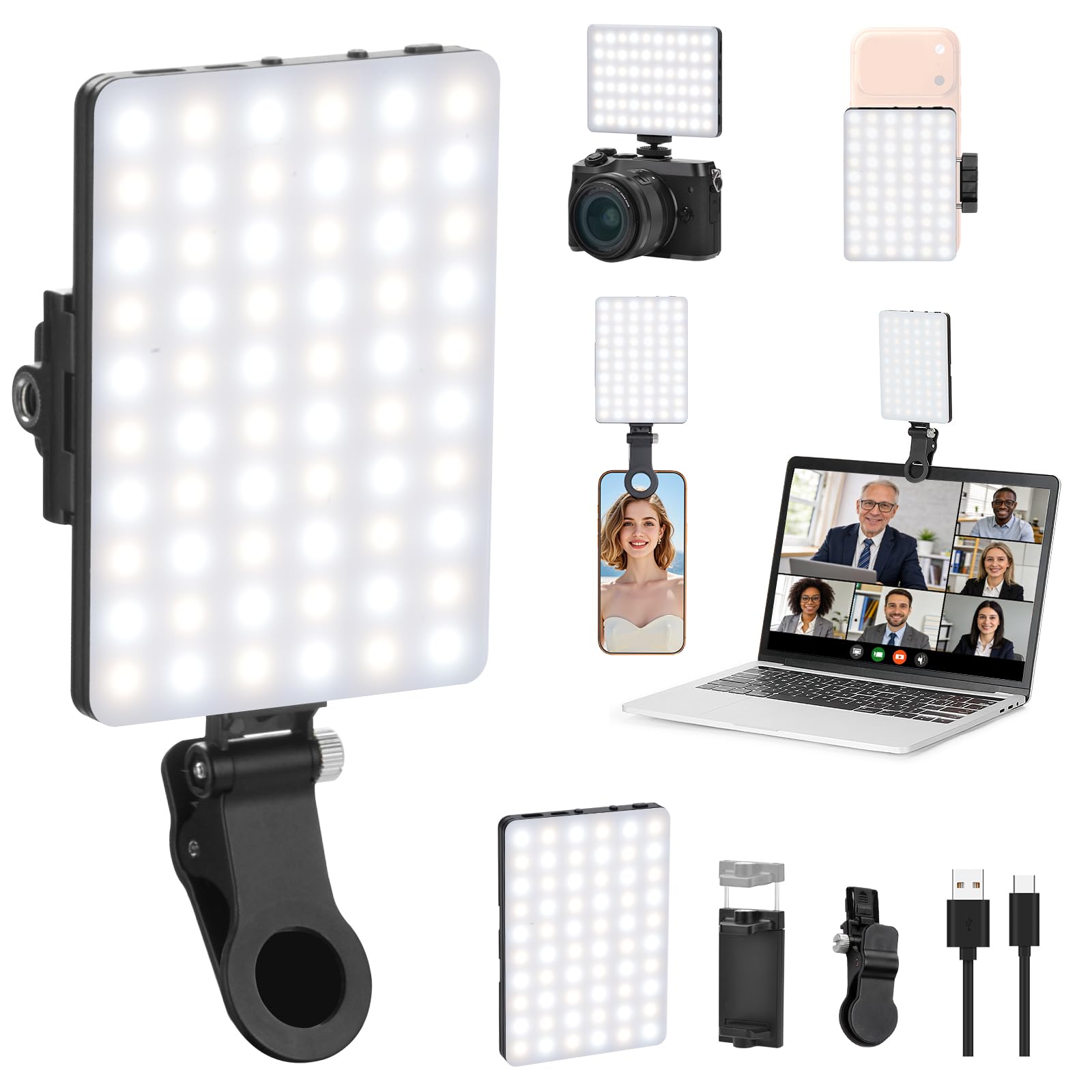 Amazon.com: Newmowa 60 LED High Power Rechargeable Clip Fill Video