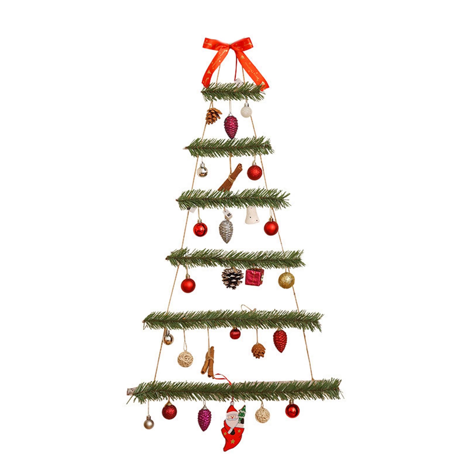 Lerpwige Creative Wall Hangings Christmas Tree With Branches And Pine Pendants Wall Decor Christmas Scene Layout Office Decor