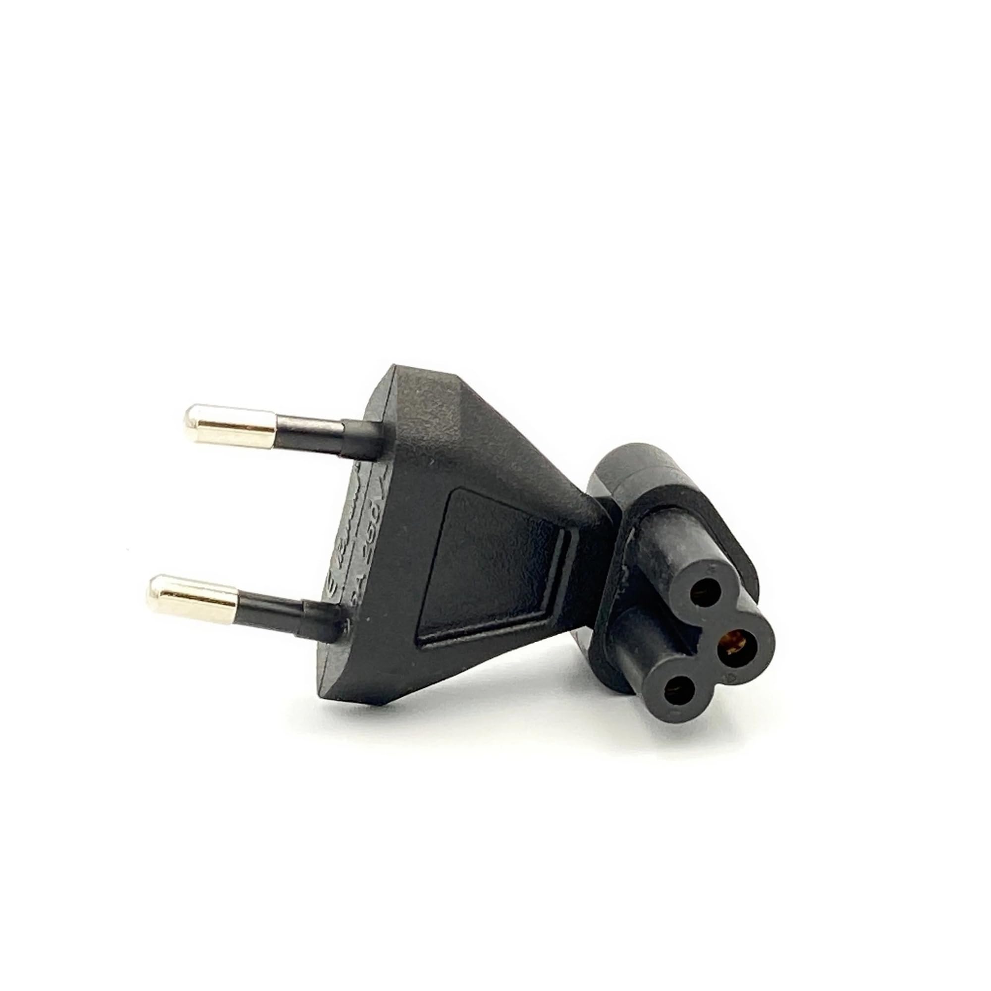 EU 2-pinowy do IEC320 C5 żeński adapter zasilający z podstawą 2,5 A, europejski konwerter wtyczki do monitora laptopa (83 chary) (typ 2)