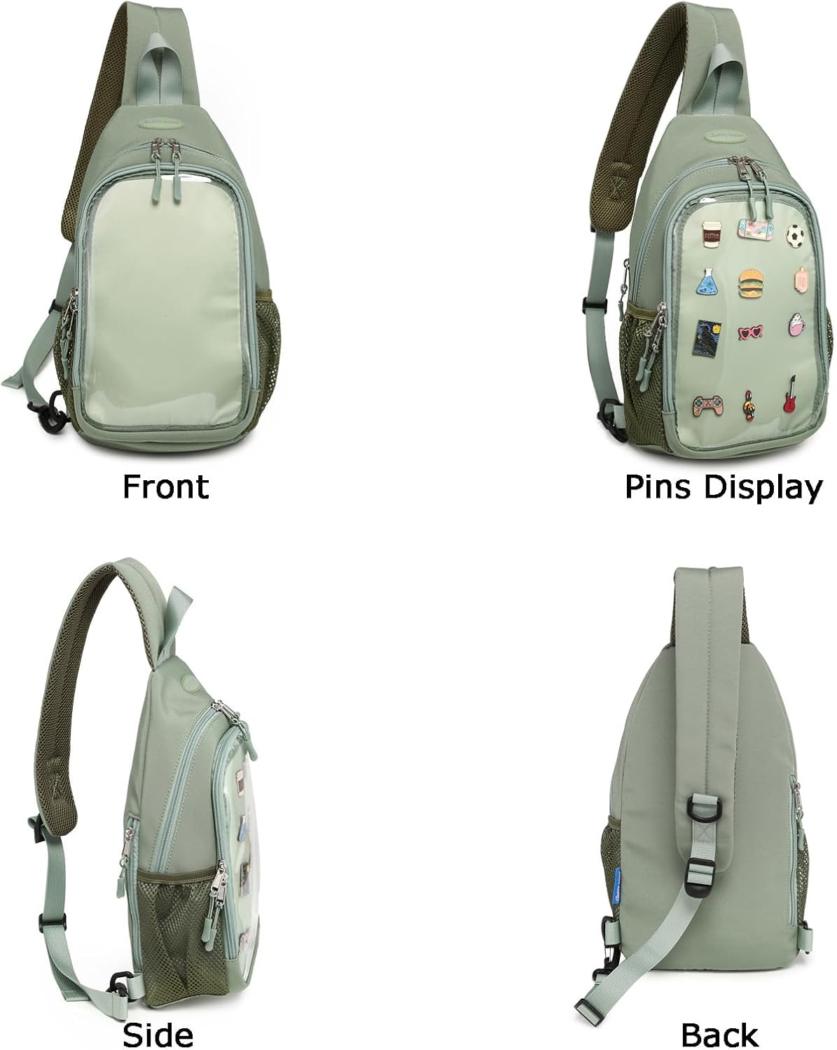 CHERRY SAUCE Kawaii Oxford Ita Bag Pin Display Chest Pack Shoulder Bag Sport Backpack Hiking Daypack - Image 4