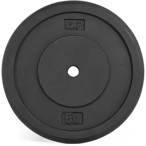 CAP Barbell Standard 1-Inch Cast Iron Weight Plates - Singles & Sets | 1.25-50 lbs | Multiple Options