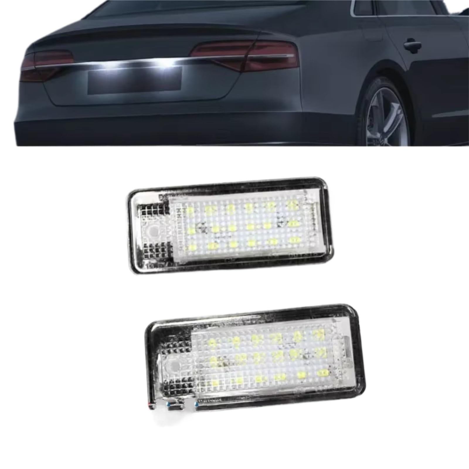 Iluminación Matricula Vehiculo Compatible Con RS6 Plus Avant 2008-2009 Para RS4 Avant Para Quattro 2006 2007-2008 Kit De Luz De Matrícula Trasera Conjunto De Luz De Matrícula