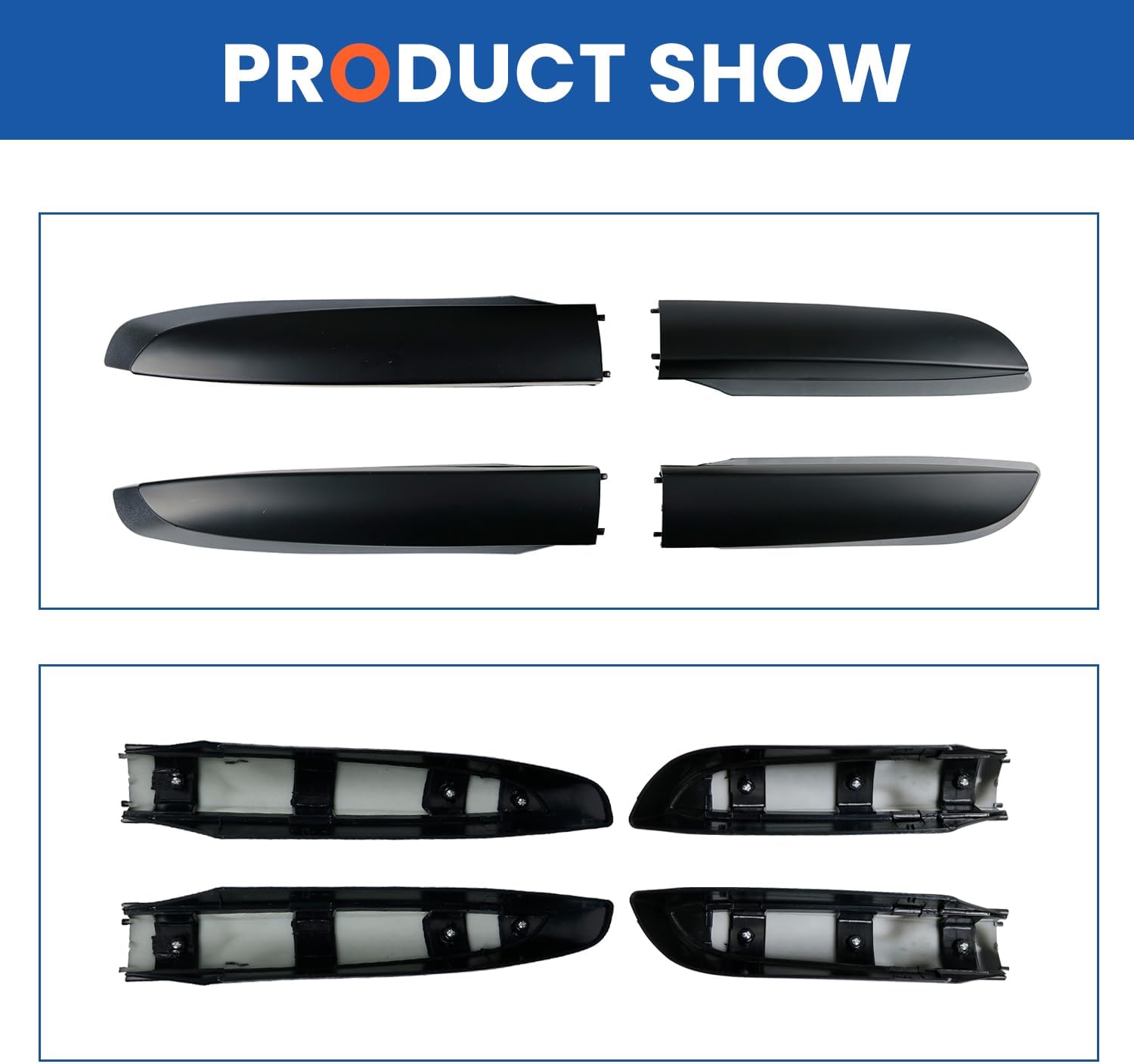 Roof Rack Cross Bar Rail Covers 4PCS ABS Durable Plastic End Cap Fit for Toyota RAV4 2013-2018(Not fit for Hybrid/Adventure/Limited Edition) End Cover Replacement Shell Cap Black