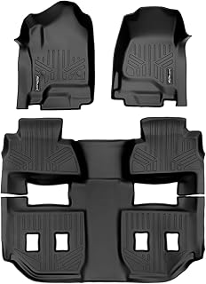 MAXLINER Floor Mats 3 Row Liner Set Black Compatible with 2015-2020 Chevrolet Suburban/GMC Yukon XL (with 2nd Row Bucket Seats)