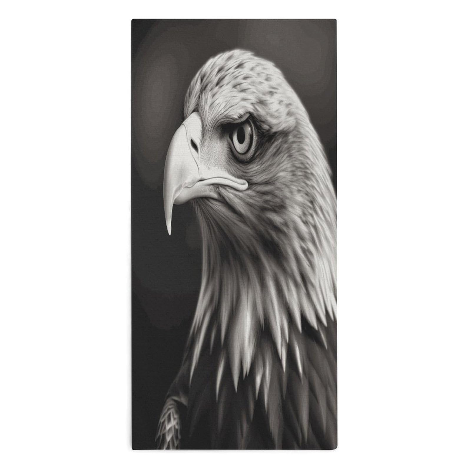 Fodpand Style Eagle Black And White Microfiber Towels, Decorative Bath Towel Soft & Lightweight, Hand Towels Multipurpose Use For Bathroom, Pool, Gym, Spa, And Hotel Use