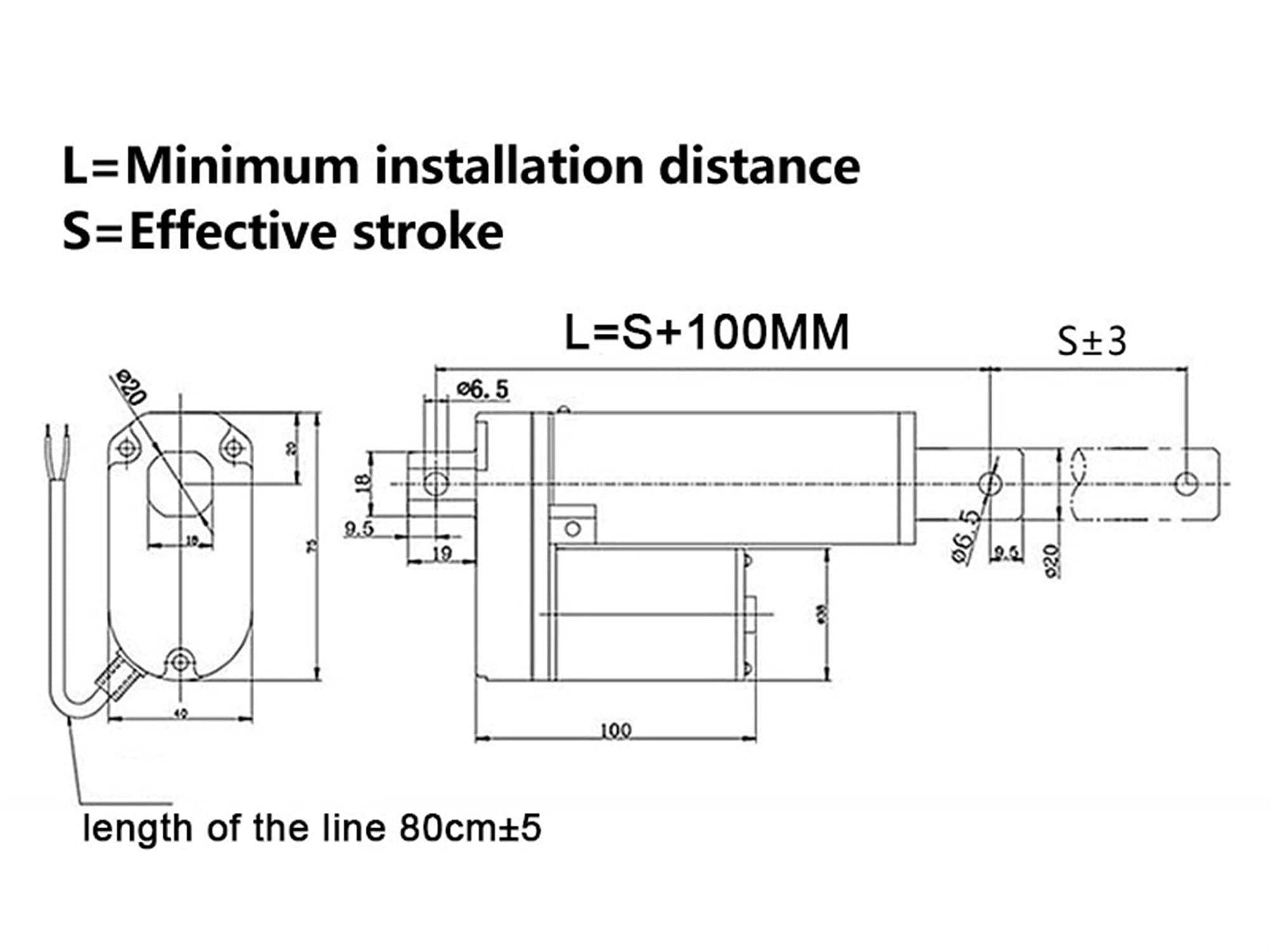 Leloo Lcuihong-Linéaire électrique Actionneur linéaire 50mm 30mm 20mm, Moteur électrique DC 12V, actionneur de vitres 24V Haute qualité (Speed(RPM) : 12V 1100N 13mm s, Voltage(V) : Stroke 30mm)