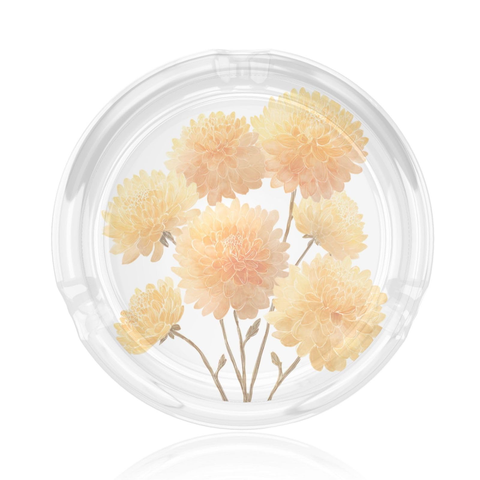 Chrysanthemum Bouquet Glass Ashtray For Cigarettes Ash Trays Case For Home Office Decor