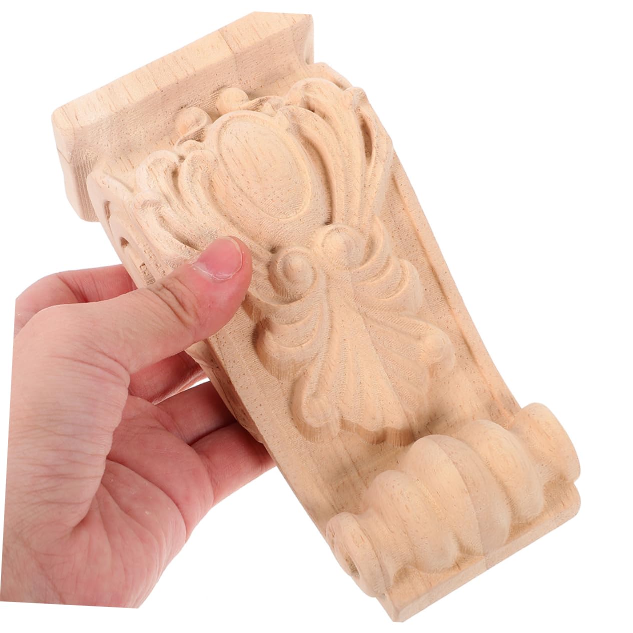 Gadpiparty Large Wood Corbels Pair Decorative Solid Wood Shelf Brackets for Fireplace and Doorway Unpainted Rustic Carved Appliques for Home Decor