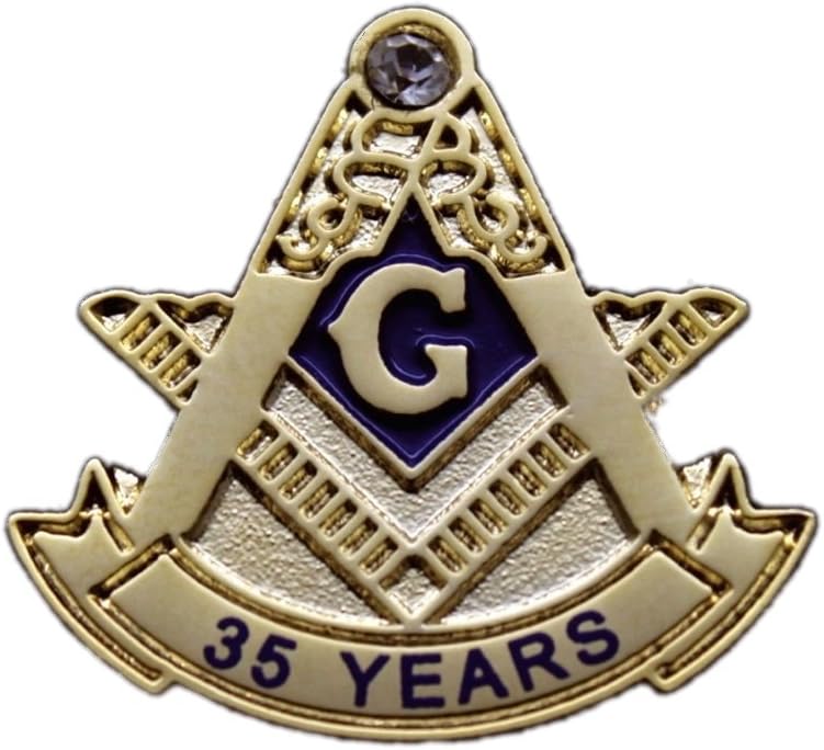 Blue Lodge 35 Years Freemason Masonic Lapel Pin