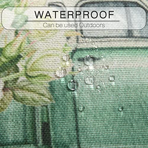 Artscope Set of 4 Waterproof Cushion Covers 45x45cm, Decorative Spring, Green Garden Throw Pillow Covers - Image 3